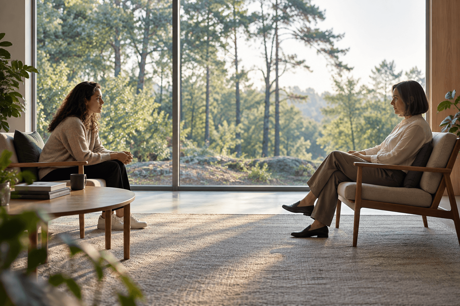 Two people giving an important conversation their full attention.