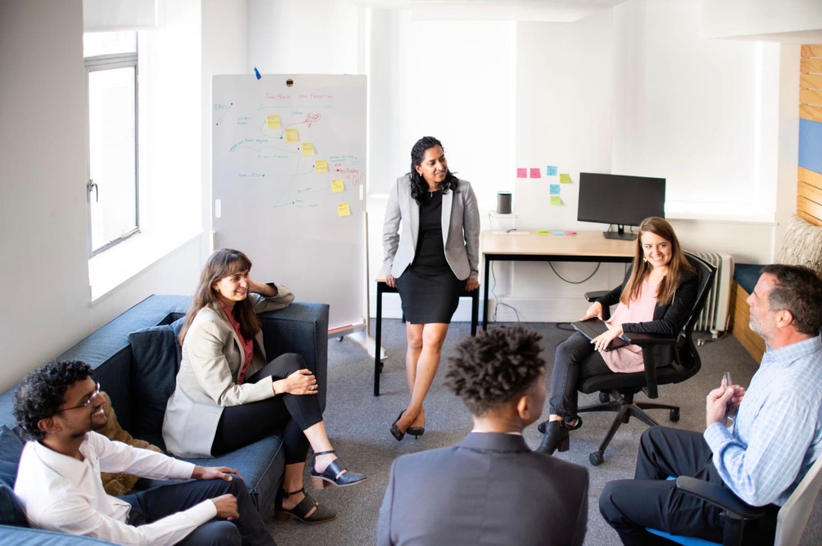 A leadership team working together in an everyday work situation